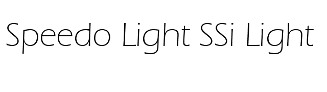 Speedo Light SSi Light font preview