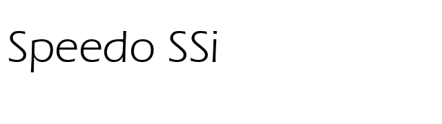 Speedo SSi font preview