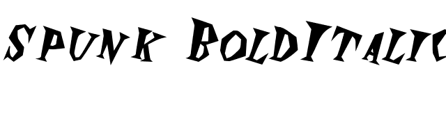 Spunk BoldItalic font preview
