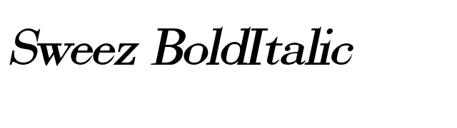 Sweez BoldItalic font preview