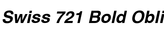 Swiss 721 Bold Oblique SWA font preview