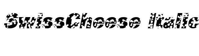 SwissCheese Italic font preview