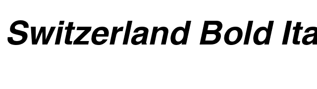 Switzerland Bold Italic font preview