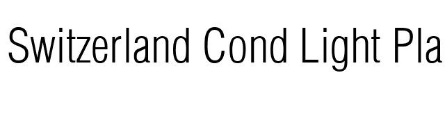 Switzerland Cond Light Plain font preview