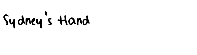 Sydney's Hand font preview