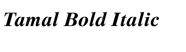 Tamal Bold Italic font preview