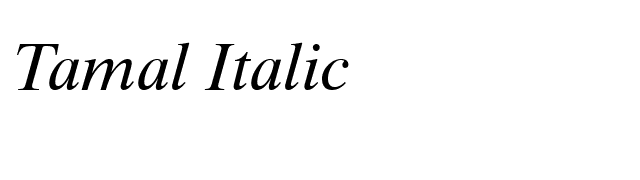 Tamal Italic font preview