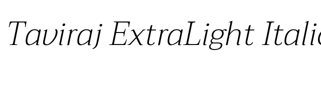 Taviraj ExtraLight Italic font preview