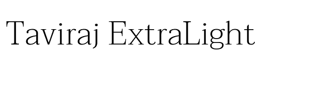 Taviraj ExtraLight font preview