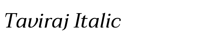 Taviraj Italic font preview