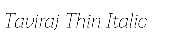 Taviraj Thin Italic font preview