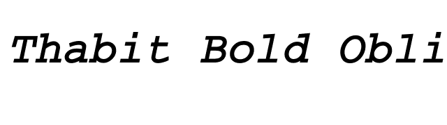 Thabit Bold Oblique font preview