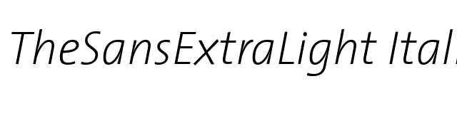 TheSansExtraLight Italic font preview