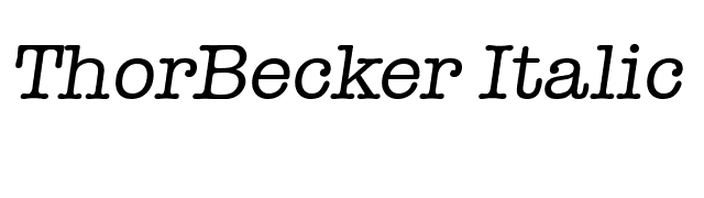 ThorBecker Italic font preview