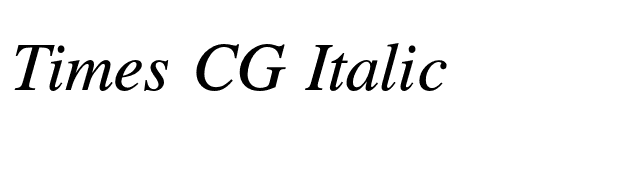 Times CG Italic font preview