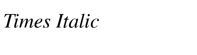 Times Italic font preview
