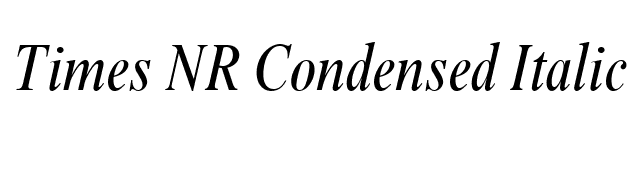 Times NR Condensed Italic font preview