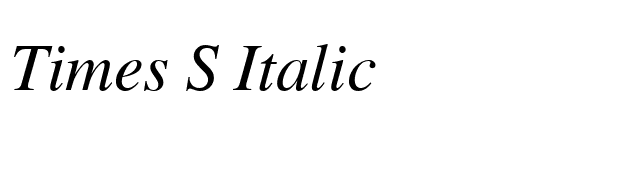 Times S Italic font preview