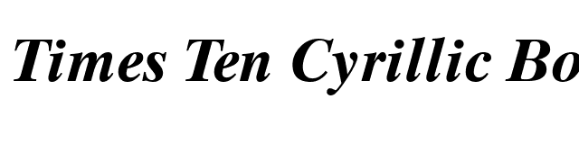 Times Ten Cyrillic Bold Inclined font preview