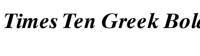 Times Ten Greek Bold Inclined font preview