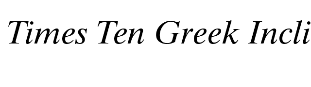 Times Ten Greek Inclined font preview