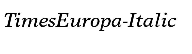 TimesEuropa-Italic font preview