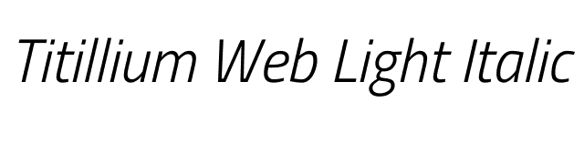 Titillium Web Light Italic font preview