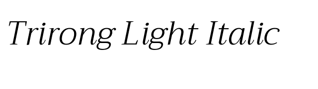 Trirong Light Italic font preview