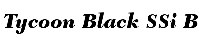 Tycoon Black SSi Black Italic font preview