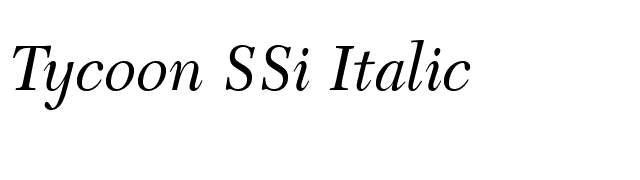 Tycoon SSi Italic font preview