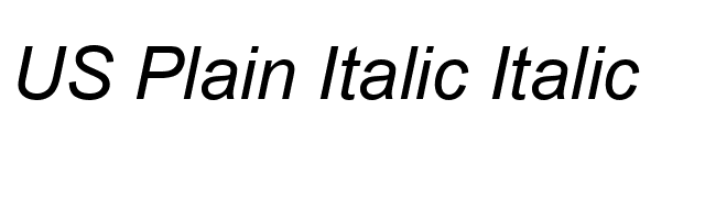 US Plain Italic Italic font preview