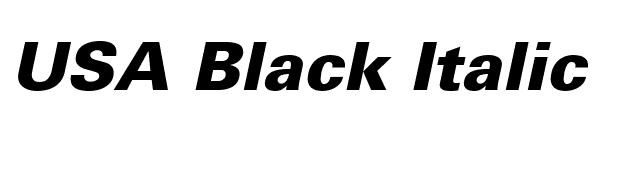 USA Black Italic font preview