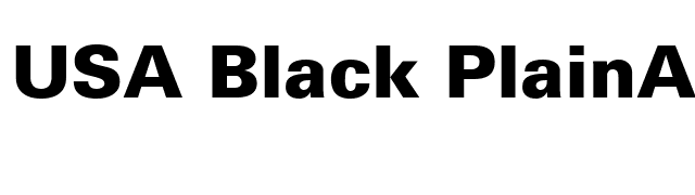 USA Black PlainA font preview