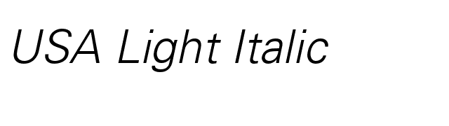 USA Light Italic font preview