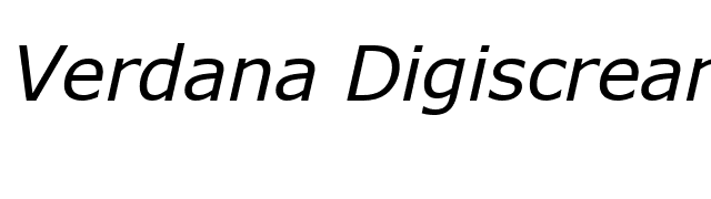 Verdana Digiscream Italic font preview