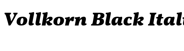 Vollkorn Black Italic font preview