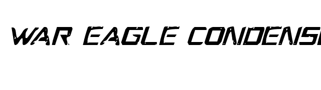 War Eagle Condensed Italic font preview