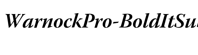 WarnockPro-BoldItSubh font preview