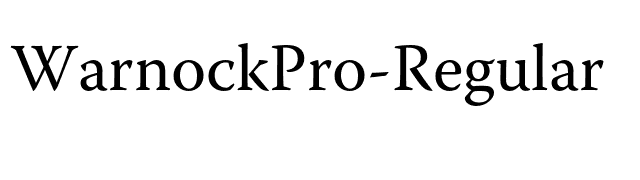 WarnockPro-Regular font preview