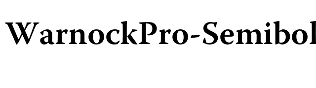 WarnockPro-Semibold font preview