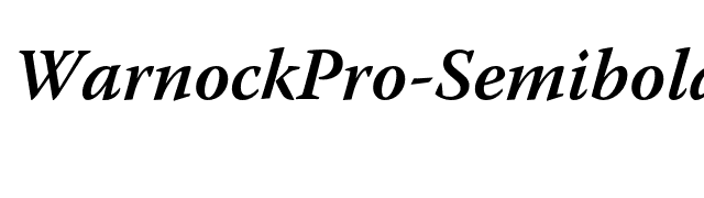 WarnockPro-SemiboldIt font preview