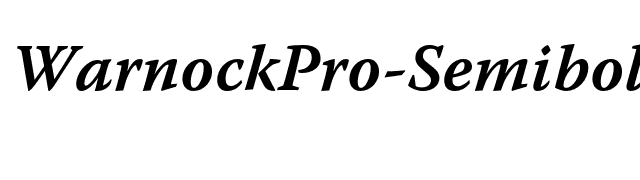 WarnockPro-SemiboldItCapt font preview