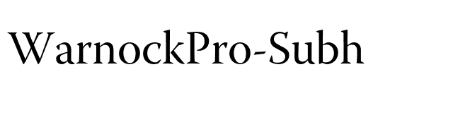 WarnockPro-Subh font preview