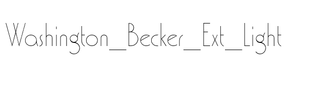 Washington_Becker_Ext_Light font preview