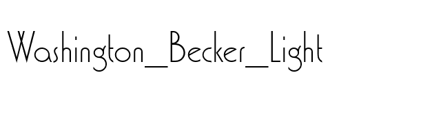 Washington_Becker_Light font preview