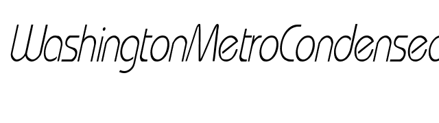 WashingtonMetroCondensed Italic font preview