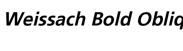 Weissach Bold Oblique font preview