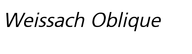 Weissach Oblique font preview