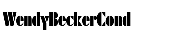 WendyBeckerCond font preview