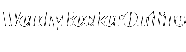 WendyBeckerOutline-Italic font preview